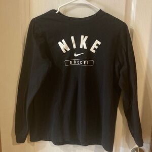 Nike Kids Black Long Sleeve Soccer Tee